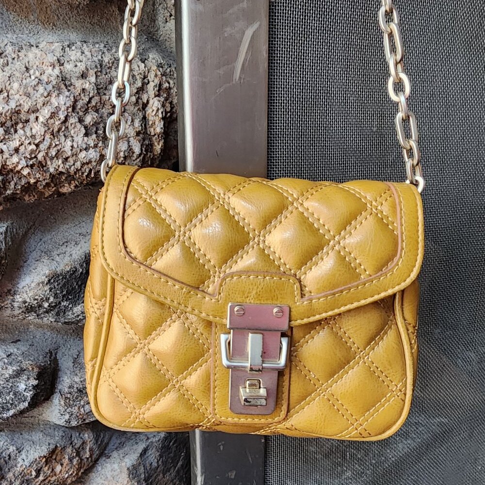 Banana Republic Gold Quilted Mini Shoulder Bag